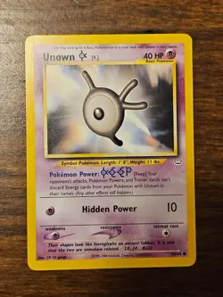 Pokemon TCG Unown K Neo Revelation Unlimited 58/64 Regular LP WOTC. - Image 1