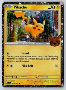 Pikachu 018/091 Holo Rare Trick or Trade BOOster 2024 Pokemon Near Mint - Image 1