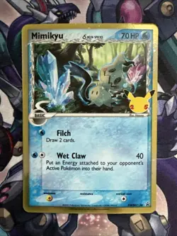 Pokemon Mimikyu Delta Species 25th Anniversary SWSH136 Black Star Promo Near Min - Image 1