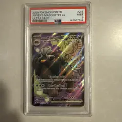 2025 Pokemon Dri EN-Destined Rivals Arven's Mabosstiff EX #218 Ultra Rare PSA 9 - Image 1