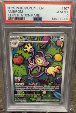 Pokemon TCG Ambipom 107/094 Me02: Phantasmal Flames Holo PSA10 - Image 1