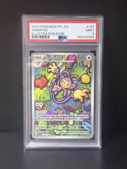 Pokemon PSA 9 MINT Ambipom 107/094 Me02: Phantasmal Flames Holo - Image 1