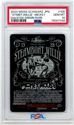 2023 Weiss Schwarz Steamboat Willie Origin Rare Mickey Disney 100 Years PSA 10 - Image 1