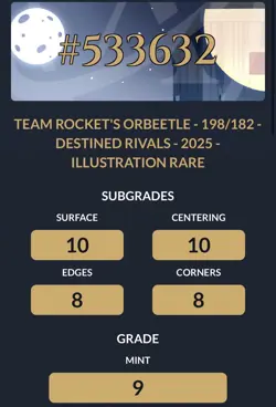 Pokemon TCG - Team Rocket's Orbeetle 198/182 - Destined Rivals - ACE 9 - Image 3