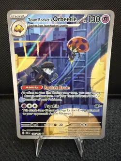 Pokemon TCG Team Rocket's Orbeetle #198/182 Illustration Rare Destined Rivals NM - Image 1