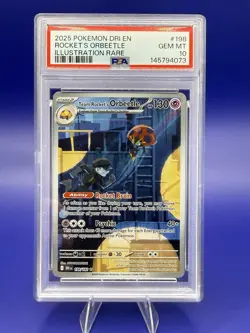 Pokemon TCG Team Rocket's Orbeetle 198/182 Destined Rivals IR Holo PSA 10 - Image 1