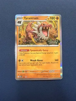 Tyrantrum 066 Perfect Order STAFF Pokemon Promo Stamped Card Near Mint Holo - Image 1