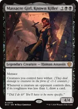 ~ Massacre Girl, Known Killer ~ NM ~ Commander: Lorwyn Eclipsed ~ MTG ~ - Image 1