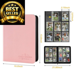 9 Pockets Card Binder,Premium Zip Trading Binder,540 9 Pocket 540, Pink - Image 3