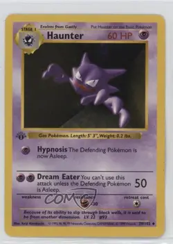 Haunter Shadowless 1st Ed. Pokemon Base Set #29 1999 - Image 1