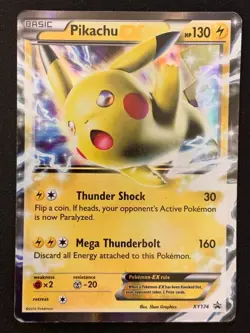 Pikachu EX XY174 Black Star Promo 2016 Holo Pokemon Card TCG MP - Image 1