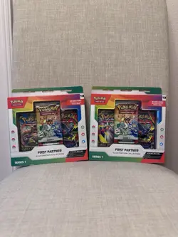 Lot Of 2 Pokemon First Partner Illustration Collection Series 1 w/ Promo Cards - Image 1