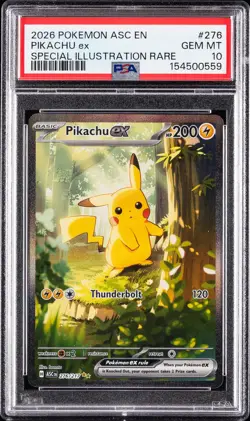 2026 POKEMON ASC EN-ASCENDED HEROES SPECIAL ILLUSTRATION RARE PIKACHU EX PSA 10 - Image 1