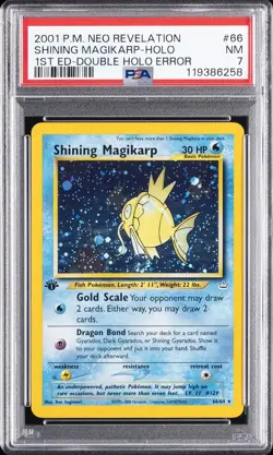 2001 POKEMON NEO REVELATION #66 SHINING MAGIKARP-HOLO PSA 7 - Image 1