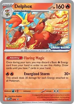 Delphox (Chaos Stamped) [Staff] 074 Holo ME: Mega Evolution Promo Pokemon NM/M - Image 3