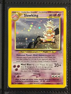 Pokemon TCG Slowking 14/111 Neo Genesis Holo Rare EN 80 HP Unlimited Vintage - Image 1