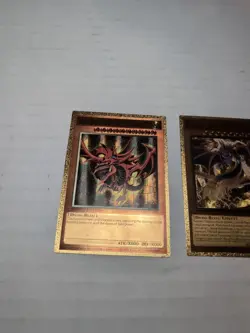 Yugioh Custom Gold Foil Card Slifer The Sky Dragon Lot For Art Purposes - Image 2