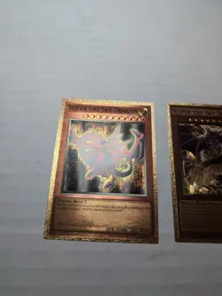 Yugioh Custom Gold Foil Card Slifer The Sky Dragon Lot For Art Purposes - Image 3