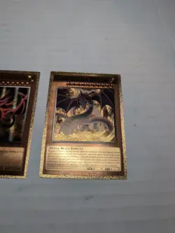Yugioh Custom Gold Foil Card Slifer The Sky Dragon Lot For Art Purposes - Image 5