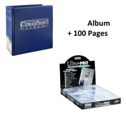 ULTRA PRO 3 RING COBALT BINDER ALBUM +100 PLATINUM 9 POCKET PAGES SLEEVE POKEMON - Image 1