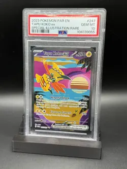 2023 POKEMON PAR EN-PARADOX RIFT #247 TAPU KOKO EX SIR PSA 10 GEM MINT - Image 1