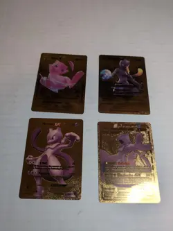 Yugioh Custom Gold Foil Card Mew And Mewtwo Lot For Art Purposes - Image 1