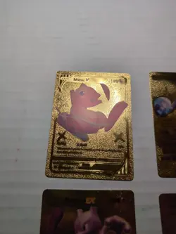 Yugioh Custom Gold Foil Card Mew And Mewtwo Lot For Art Purposes - Image 3