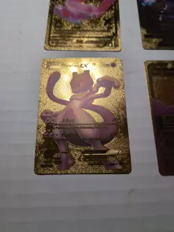 Yugioh Custom Gold Foil Card Mew And Mewtwo Lot For Art Purposes - Image 4