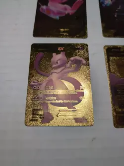 Yugioh Custom Gold Foil Card Mew And Mewtwo Lot For Art Purposes - Image 5