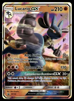 Lucario GX - SM100 Holo Promo Sun & Moon Promo Pokemon LP - Image 1