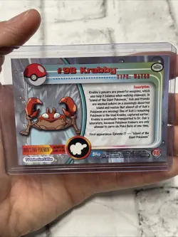 2000 Topps Pokemon TV Animation Edition Krabby #98 Blue Logo Non Holo NM/MT Vtg - Image 3