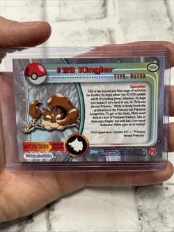 Topps Pokemon #99 Kingler Regular Water Crab TV Animation Edition NM Near Mint - Image 3