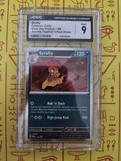 Scrafty Pokemon TCG Black Star Promo Holo 188 CGC 9 2025 English - Image 1