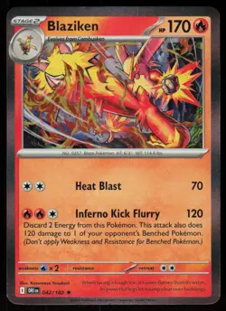 Blaziken 042/182 Rare Destined Rivals Pokemon Holo Near Mint - Image 1