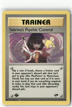 Pokemon Sabrina's Psychic Control 121/132 1st Edition Gym Challenge Uncommon - Image 1