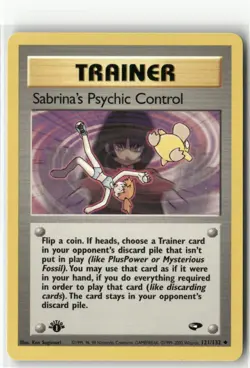 Pokemon Sabrina's Psychic Control 121/132 1st Edition Gym Challenge Uncommon - Image 1