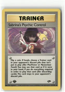 Pokemon Sabrina's Psychic Control 121/132 1st Edition Gym Challenge Uncommon - Image 1