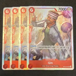 Playset Bandai One Piece TCG Gin OP15-007 SR Holo Alt Art Red EN x4 - Image 1