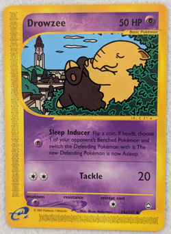 2002 Drowzee #74a Aquapolis Regular Pokemon Card Common - Image 1