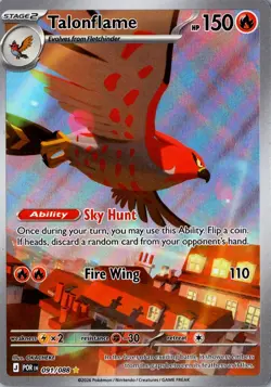 Talonflame Holo 091/088 Illustration Rare ME03: Perfect Order LP Pokemon Card - Image 1
