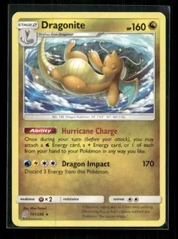 Dragonite 151/236 Rare Unified Minds Pokemon LP - Image 1