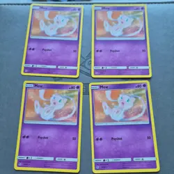 Pokemon - 4x Mew 32/68 Rare Hidden Fates Pokemon NM - Image 1