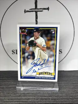 2026 Topps Series 2 Jacob Misiorowski 1991 Rookie On-Card Auto #91B2-JM Brewers - Image 1