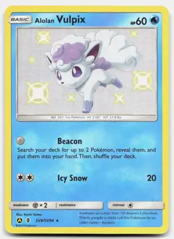 Alolan Vulpix - NM - HIF Hidden Fates Shiny Vault # SV8 - PKMN Pokemon Card - Image 1