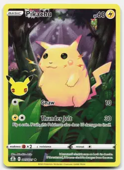 Pikachu - LP Lightly Played - CEL Celebrations # 005 - PKMN Pokemon Card - Image 1