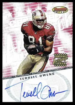 Terrell Owens Signed 2001 Bowman's Best Autograph Card (TOPPS AUTHENTIC) - Image 1