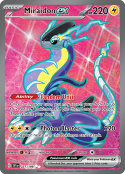 Miraidon ex 227/198 Ultra Rare Scarlet & Violet Pokemon Near Mint - Image 1