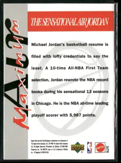 1999 Mattel MAXIMUM AIR Sensational Air Jordan #NNO Michael Jordan - Image 2