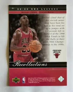1999-00 UD LEGENDS Recollections #R1 MICHAEL JORDANChocago Bulls NBA HOFer NM++ - Image 2