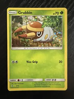 Grubbin 2/12 McDonald's Collection 2017 Black Star Promo Holo Pokemon Card LP - Image 1